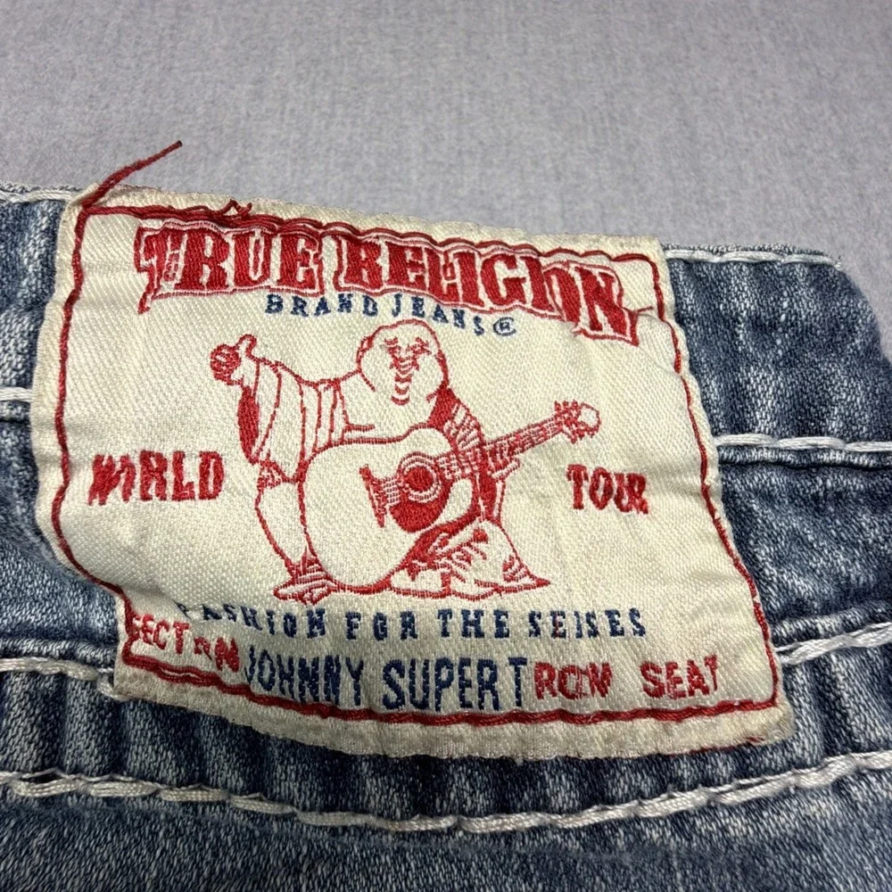 Vintage True Religion Jeans Men's 33x30 Johnny Super T Whisker Fade Made in USA